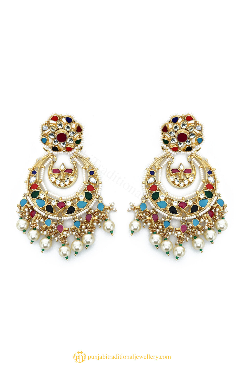 Gold Finished Earrings by PTJ