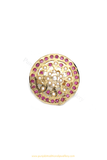 Gold Finished Rubby Jadau Ring By PTJ