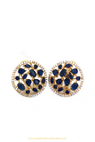 Gold Finished Blue AD Studs By PTJ