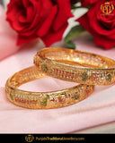 Gold Finished Karra Bangles (Pair)| Punjabi Traditional Jewellery Exclusive