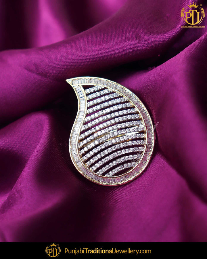 Gold Finished Amrican Diamond Ring | Punjabi Traditional Jewellery Exclusive
