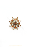 Gold Finished Navratan Kundan Ring By PTJ