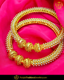 Antique Gold Finished Pearl Johda bangles Openable Bangles (Pair) | Punjabi Traditional Jewellery Exclusive