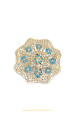 Gold Finished Firoza Jadau Ring By PTJ