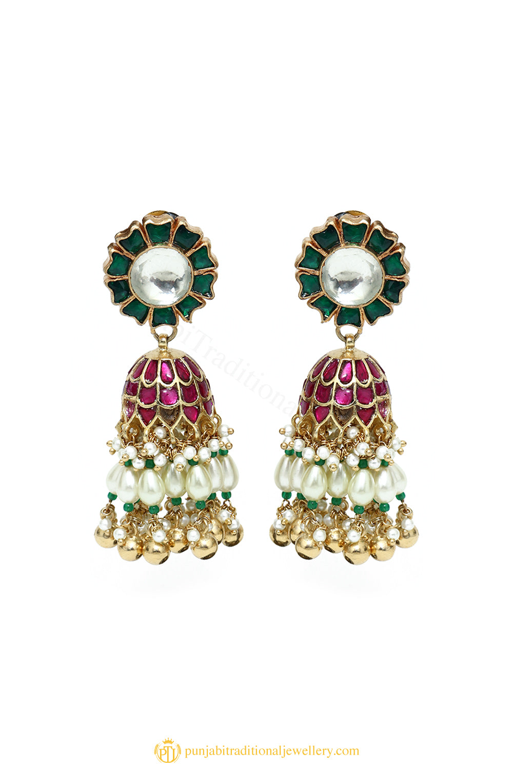 Gold Finished Earrings by PTJ