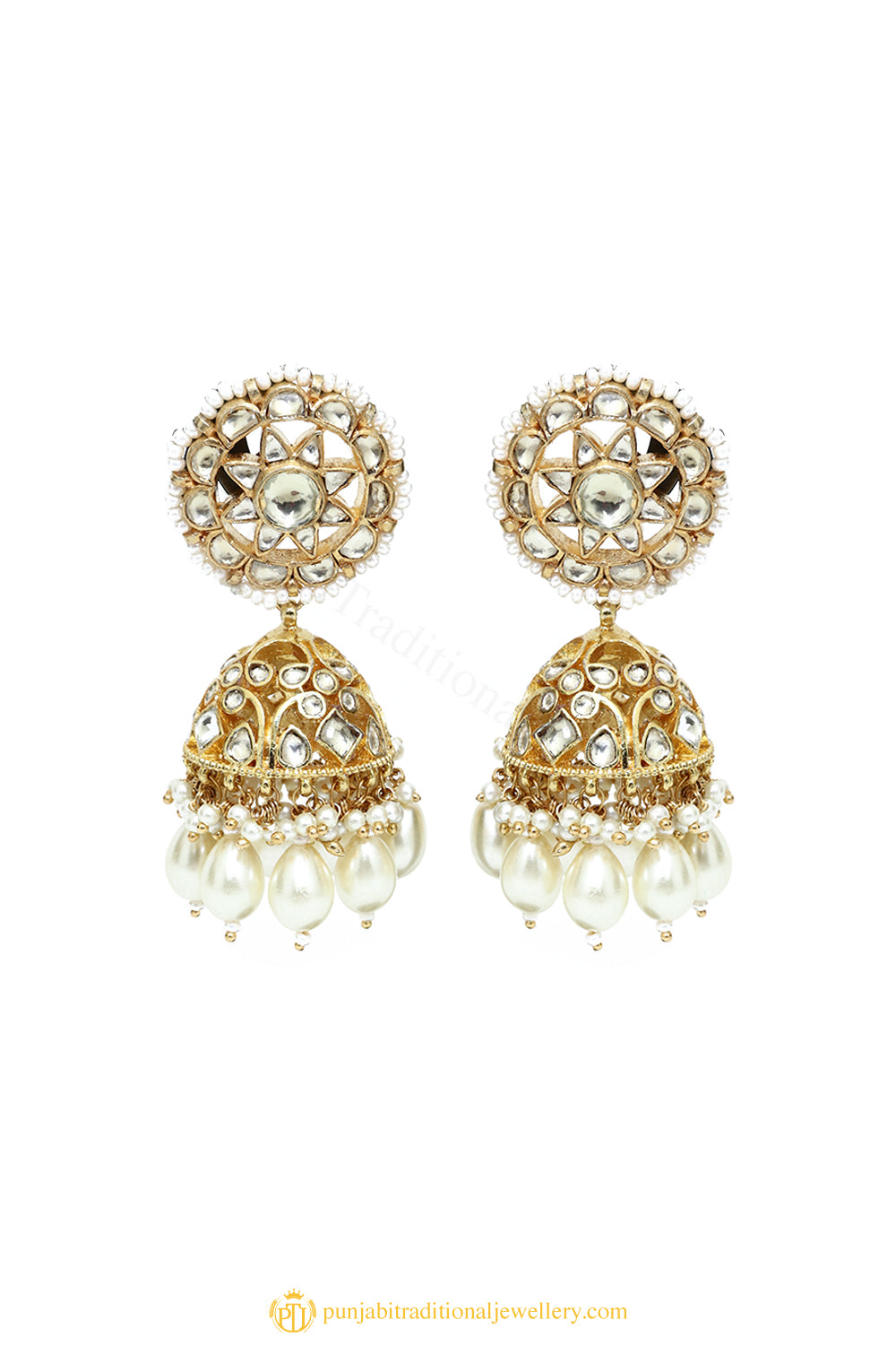 Gold Finished Earrings by PTJ