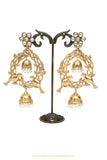Gold Finished Fusion Kundan Earrings by PTJ