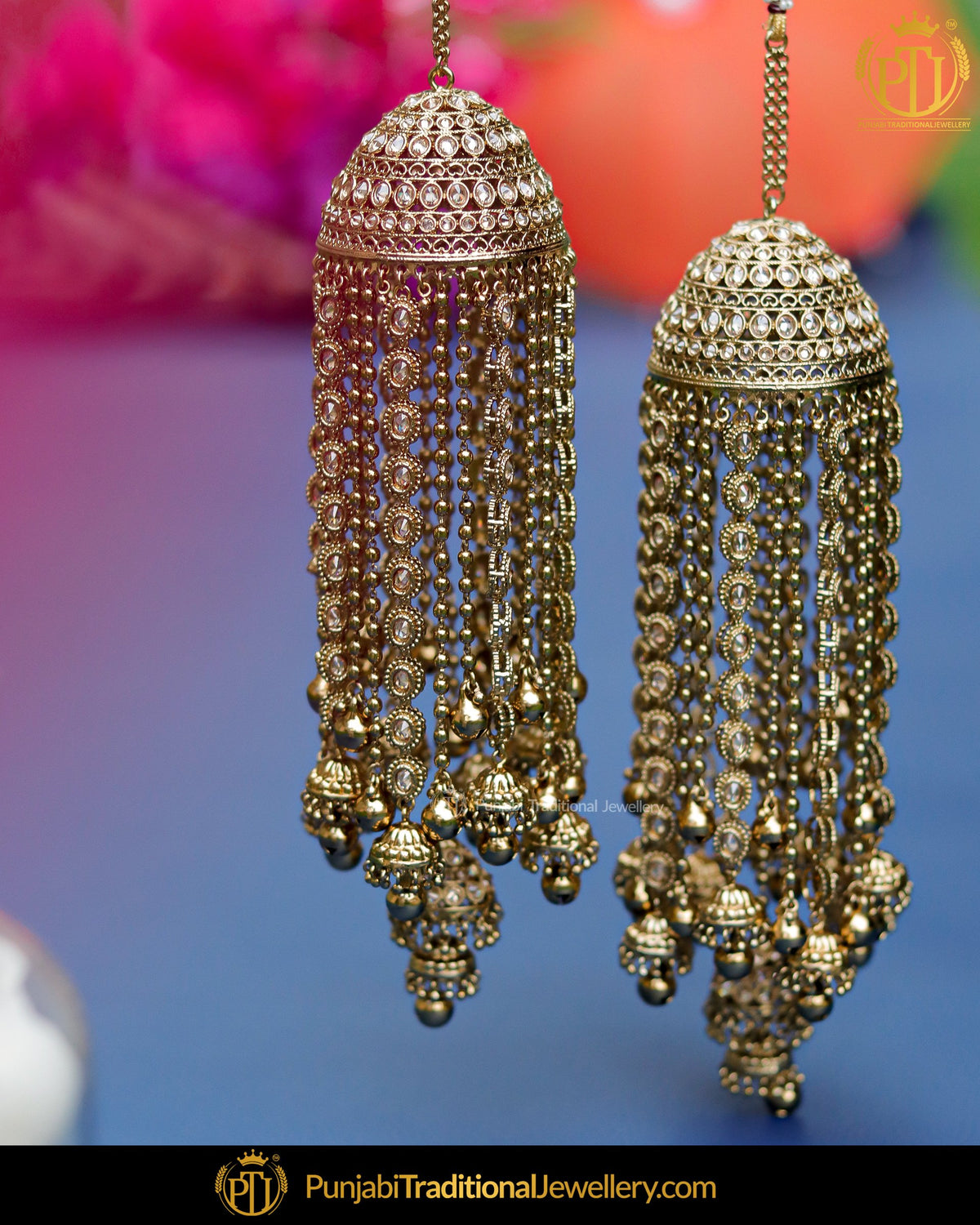 Gold Finished Champagne Stone Bridal Kalira