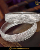 Silver Jercon Karra Bangles  (Both Hand Pair) | Punjabi Traditional Jewellery Exclusive