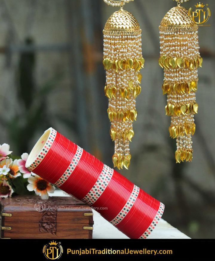 Red Pearl Traditional Bridal Chura | Punjabi Traditional Jewellery Exclusive
