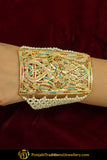 Gold Finished Navratan Jadau Bracelet | Punjabi Traditional Jewellery Exclusive