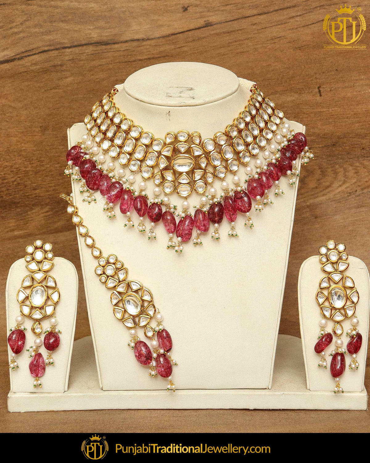 Rubby Kundan Necklace Set | Punjabi Traditional Jewellery Exclusive