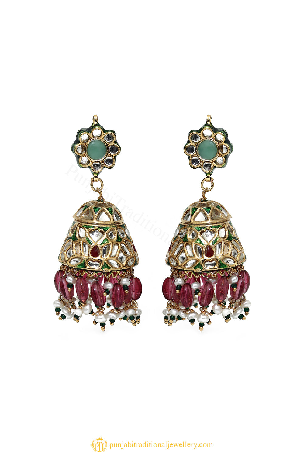 Gold Finished Earrings by PTJ