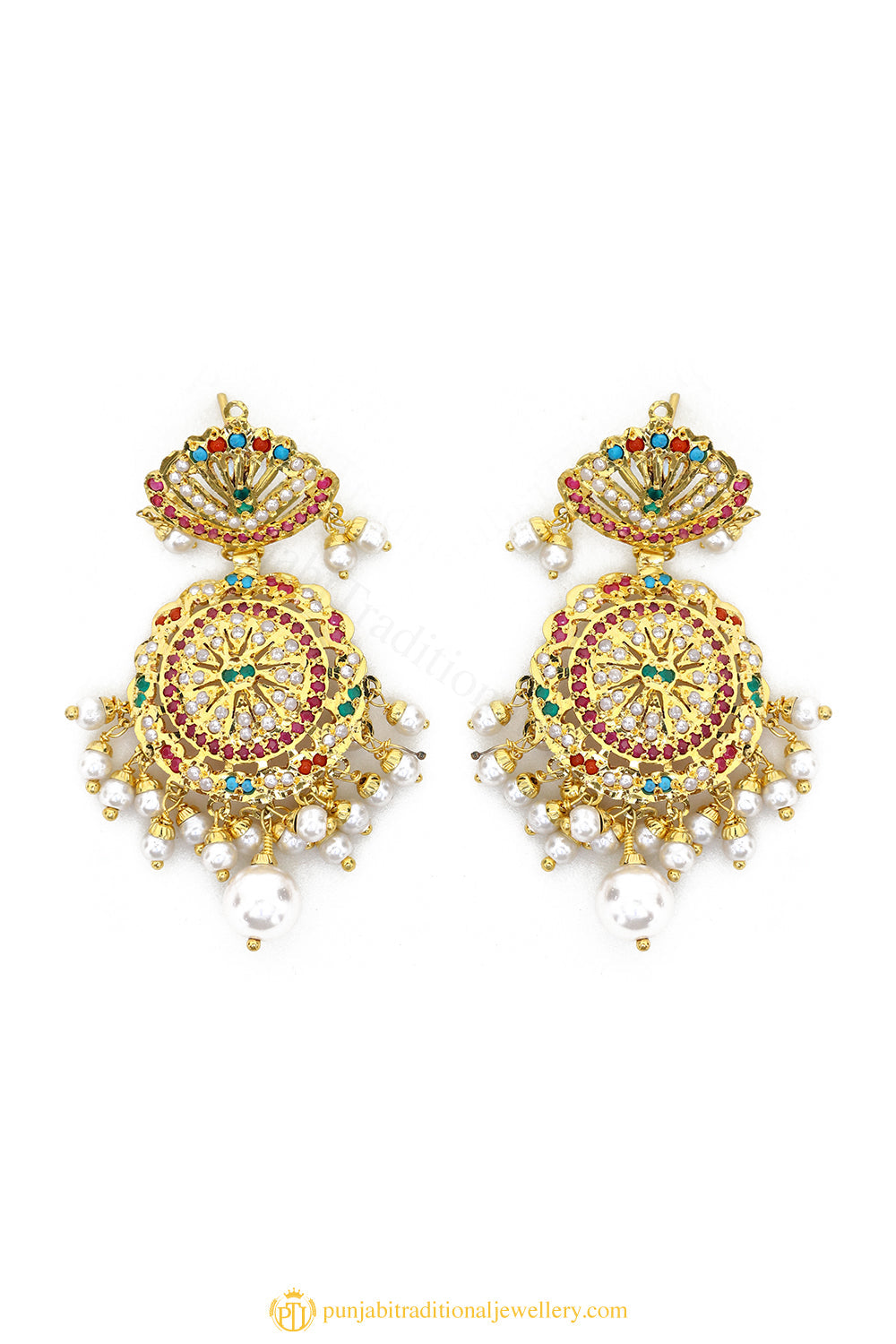 Gold Finished Earrings by PTJ