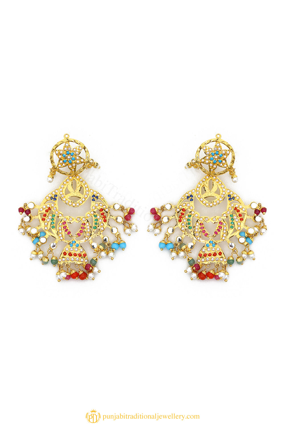 Gold Finished Earrings by PTJ