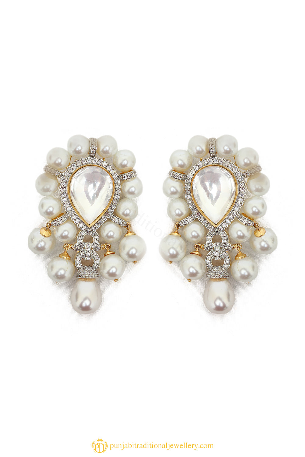 Gold Finished Earrings by PTJ