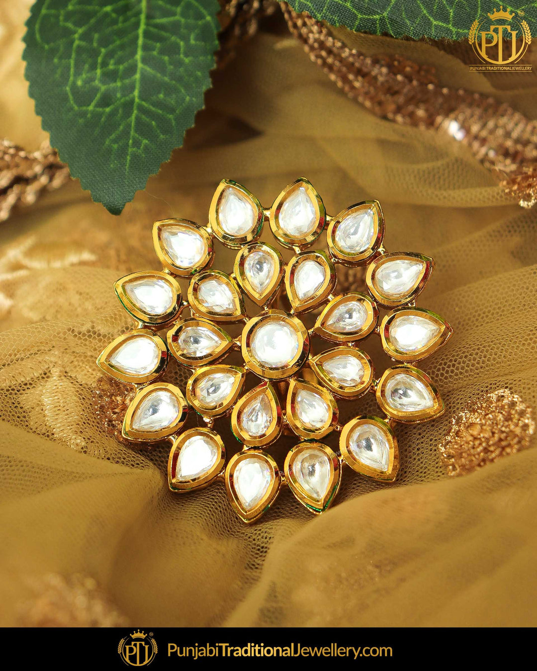 Gold Finished Kundan Ring | Punjabi Traditional Jewellery Exclusive