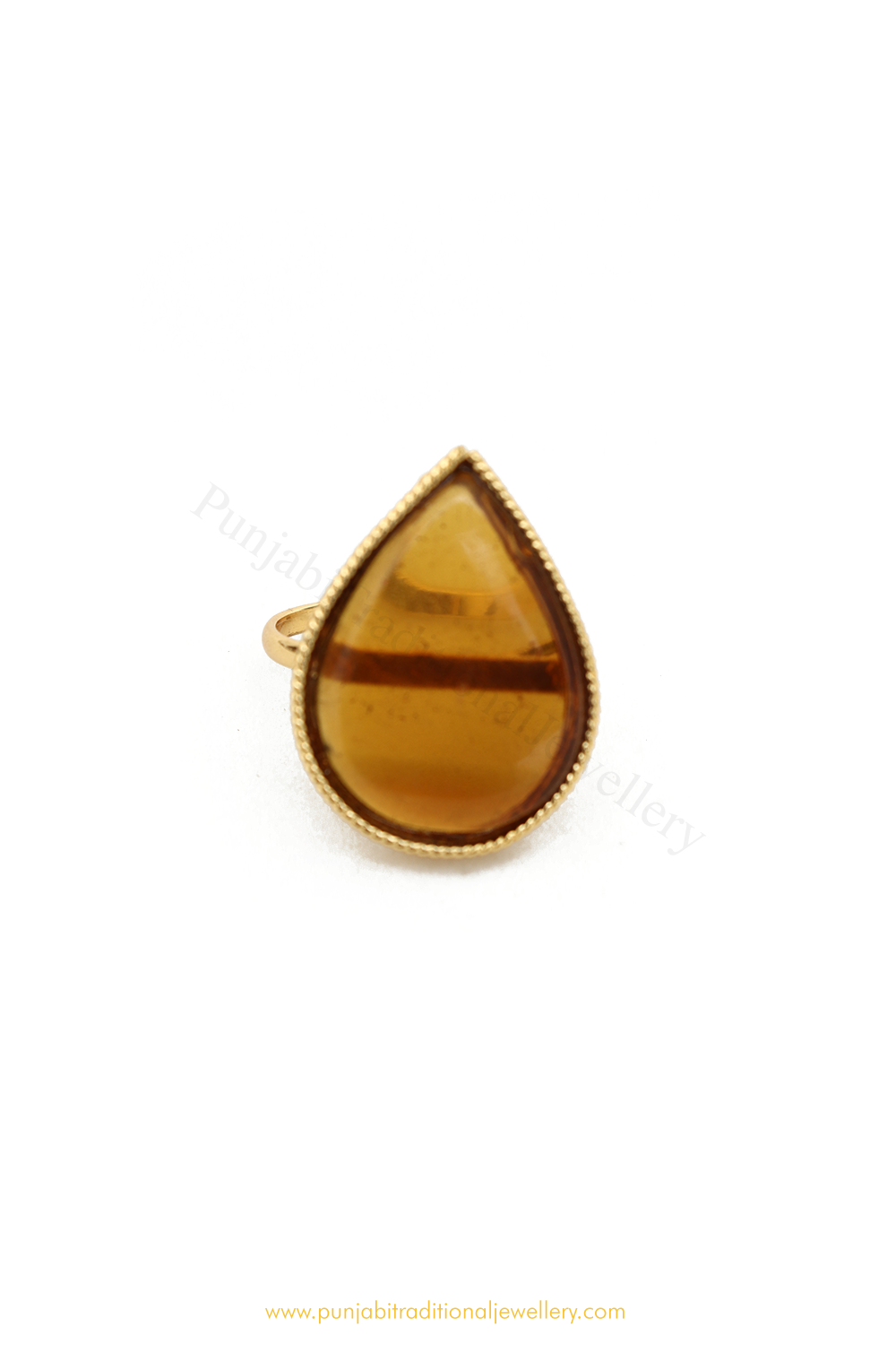 Gold Finished Navratan Kundan Ring By PTJ
