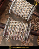 Silver Plated Pearl Bangles Set For Both Hands | Punjabi Traditional Jewellery Exclusive