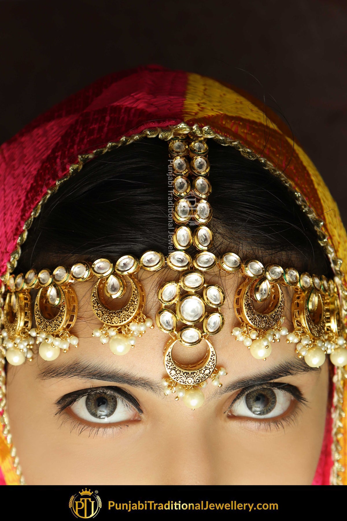Gold Finished Kundan Matha Patti | Punjabi Traditional Jewellery Exclusive