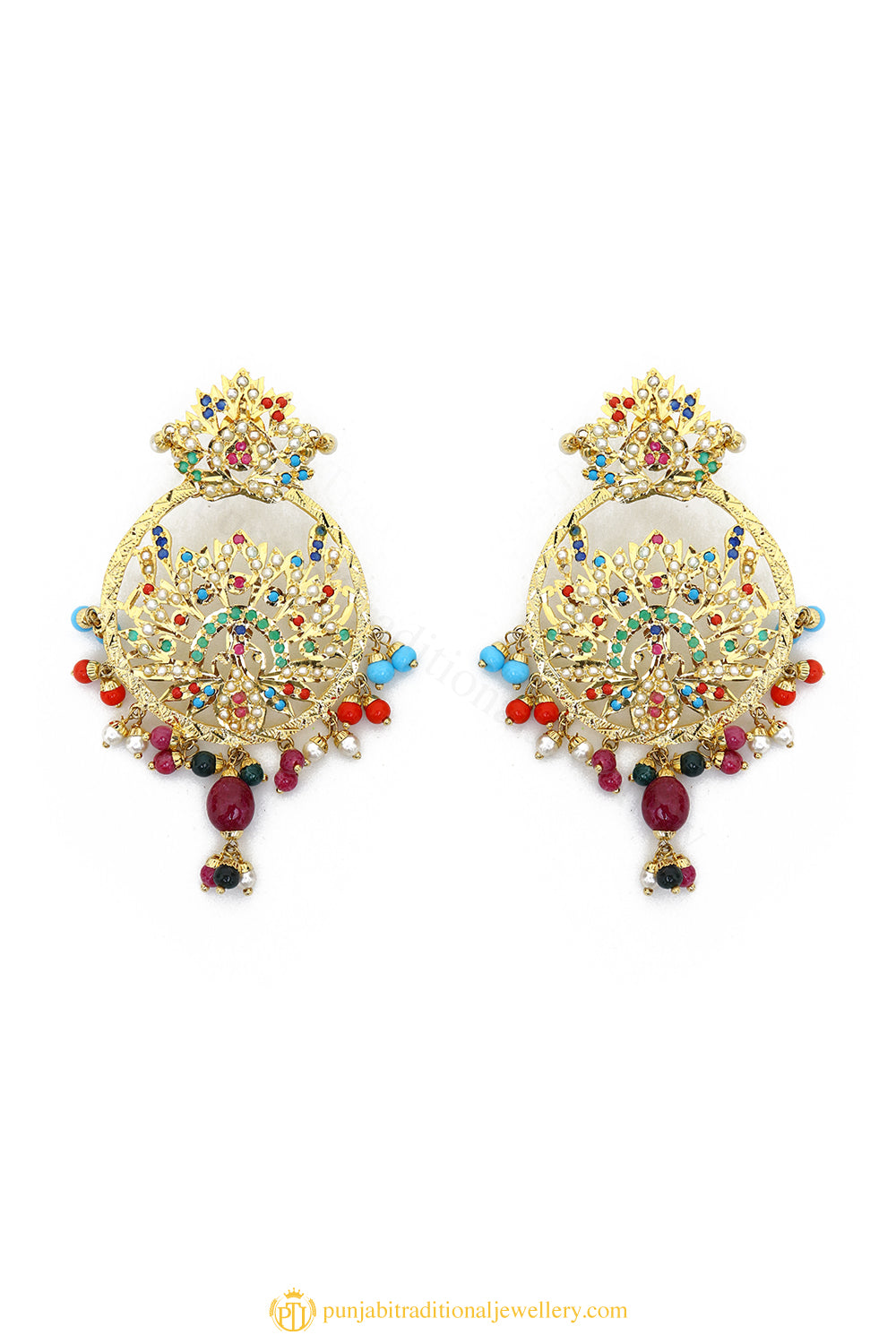 Gold Finished Earrings by PTJ
