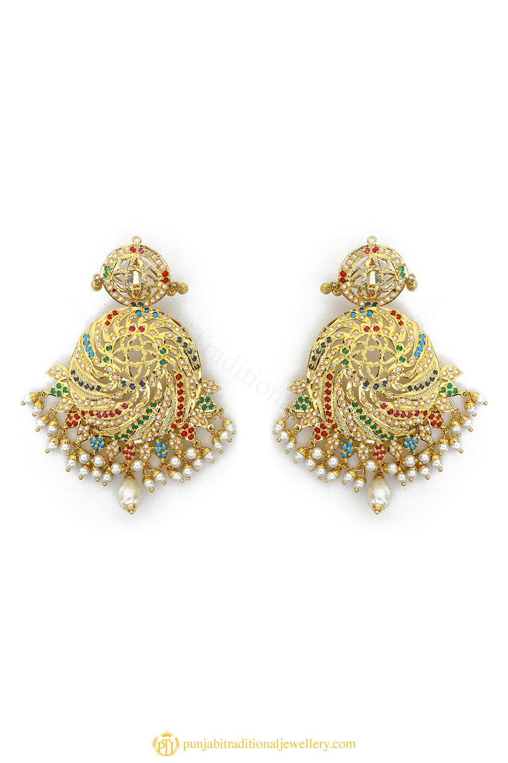 Gold Finished Earrings by PTJ
