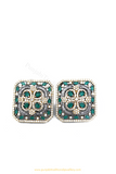 Gold Finished Emerald AD Studs By PTJ
