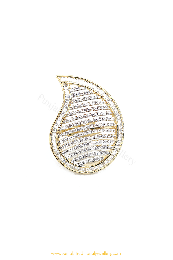 Gold Finished AD Ring By PTJ
