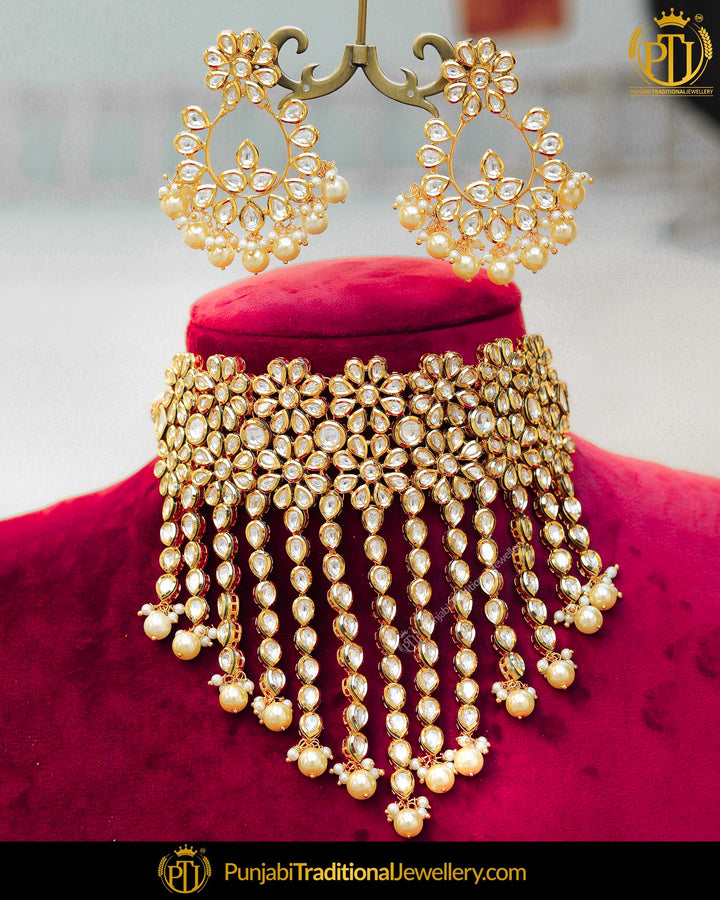 Pearl Kundan Necklace Set | Punjabi Traditional Jewellery Exclusive