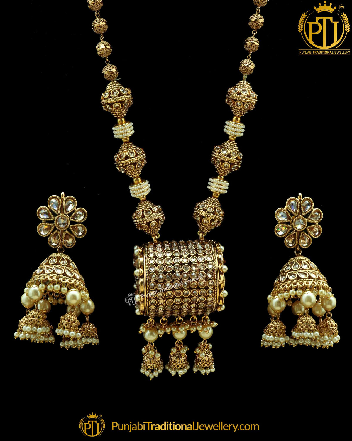 Golden Jodha Necklace Set | Punjabi Traditional Jewellery Exclusive