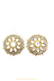 Gold Finished Grey Kundan Studs By PTJ