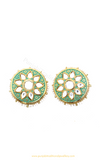 Gold Finished Mint Kundan Studs By PTJ