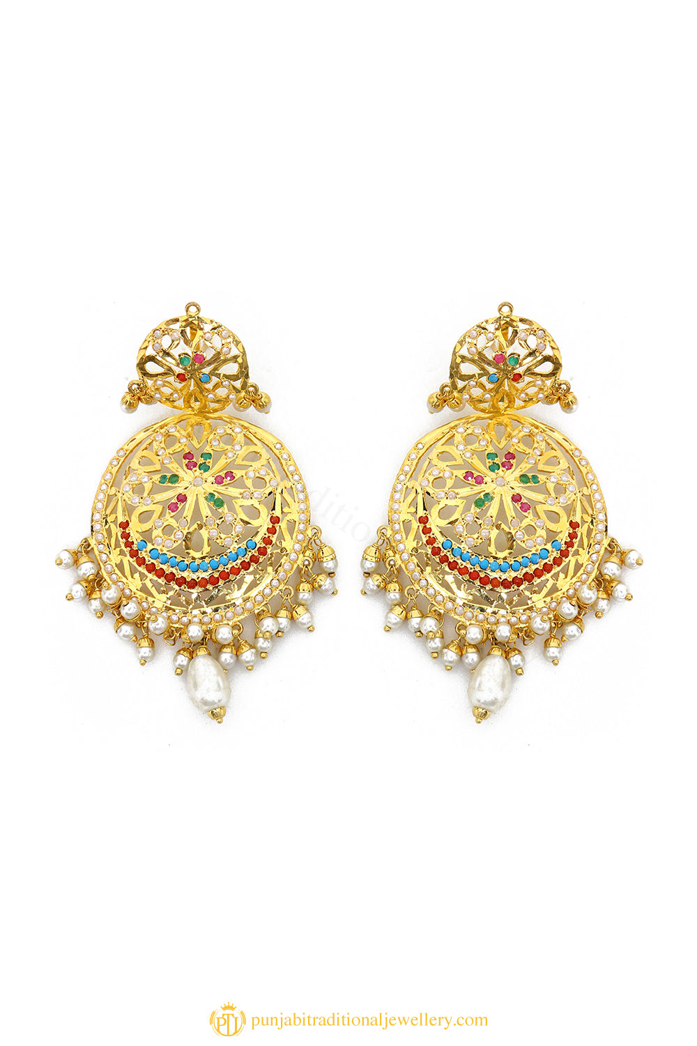 Gold Finished Earrings by PTJ