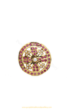 Gold Finished Navratan Kundan Ring By PTJ
