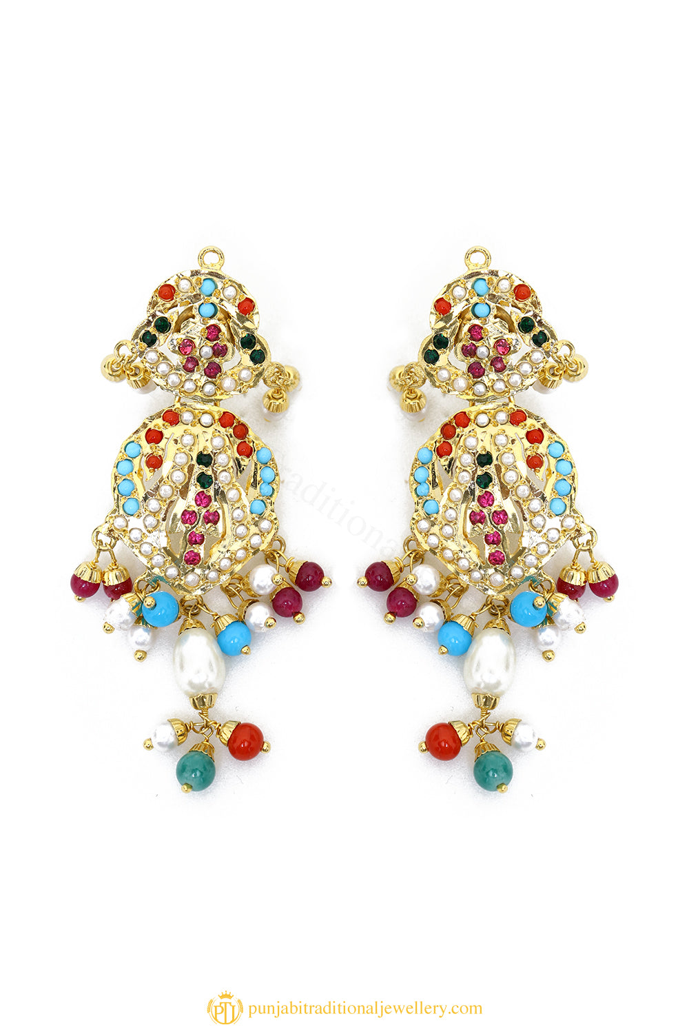 Gold Finished Earrings by PTJ