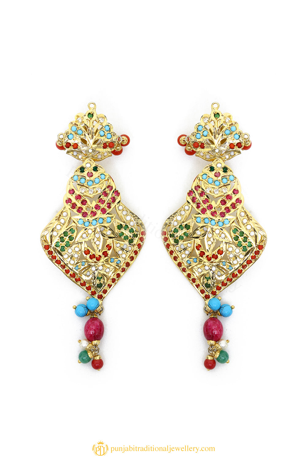 Gold Finished Earrings by PTJ