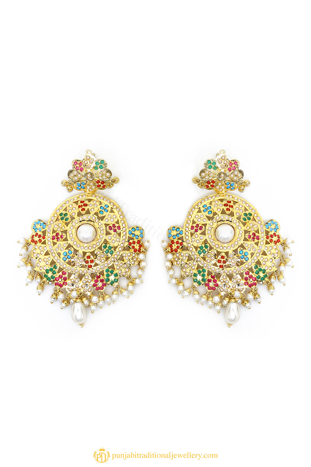 Gold Finished Earrings by PTJ
