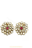 Gold Finished Rubby Kundan Studs By PTJ