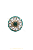 Gold Finished Navratan Kundan Ring By PTJ