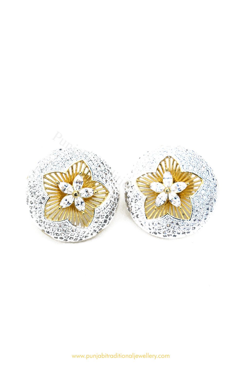 Gold Finished AD Studs By  PTJ