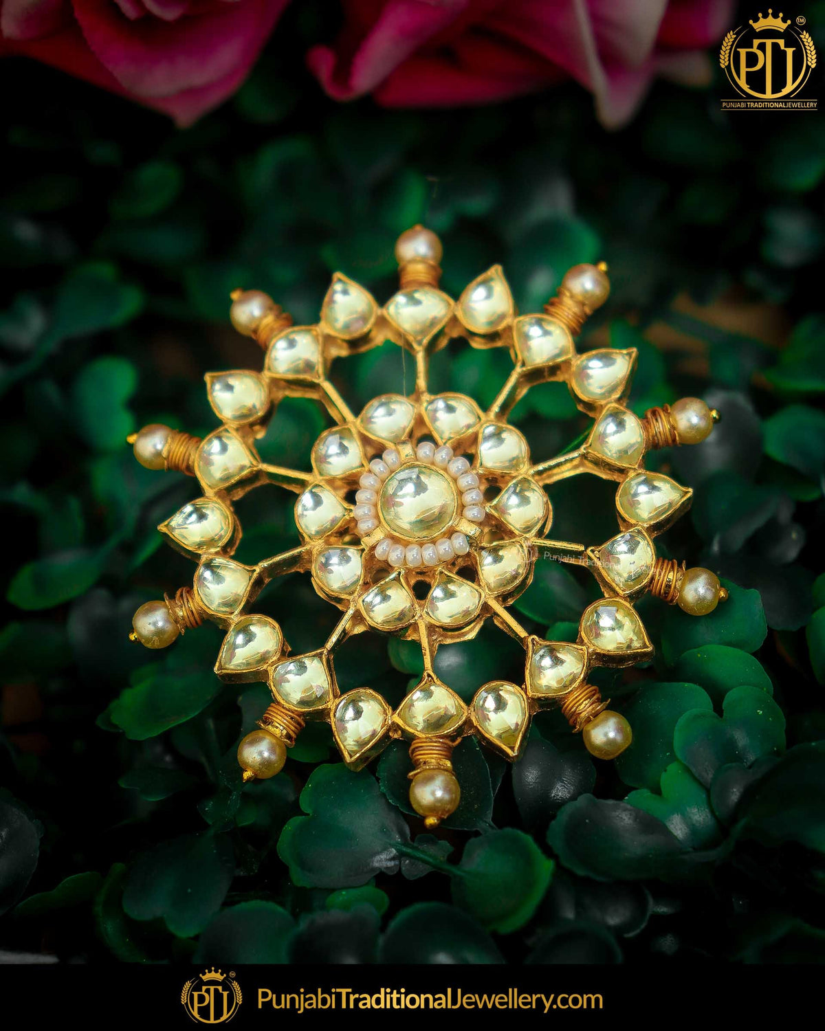 Gold Finished Green Kundan Ring | Punjabi Traditional Jewellery Exclusive
