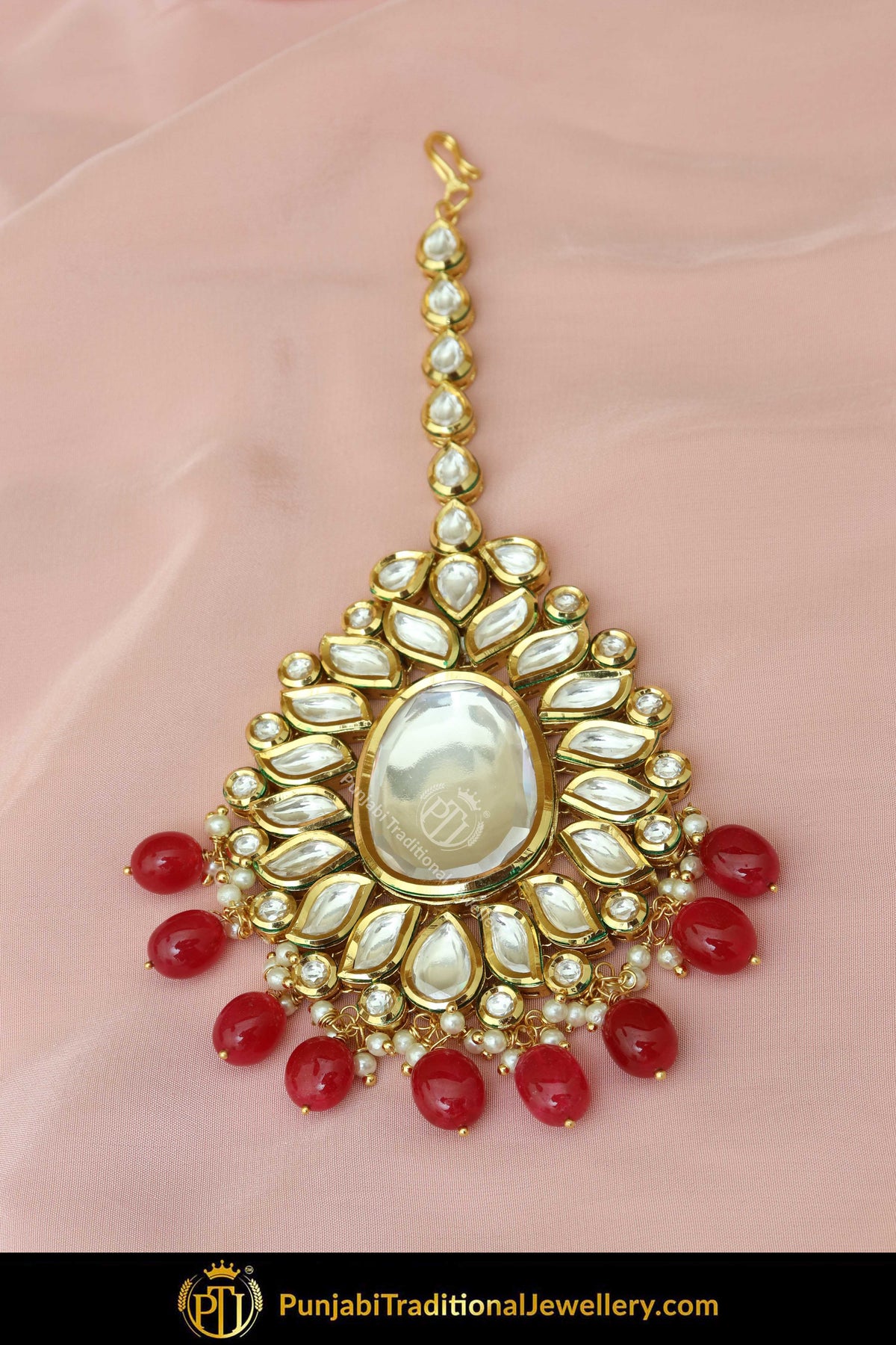Gold Finished Kundan Rubby Tikka | Punjabi Traditional Jewellery Exclusive