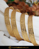 Gold Finished Karra Bangles (Pair)| Punjabi Traditional Jewellery Exclusive