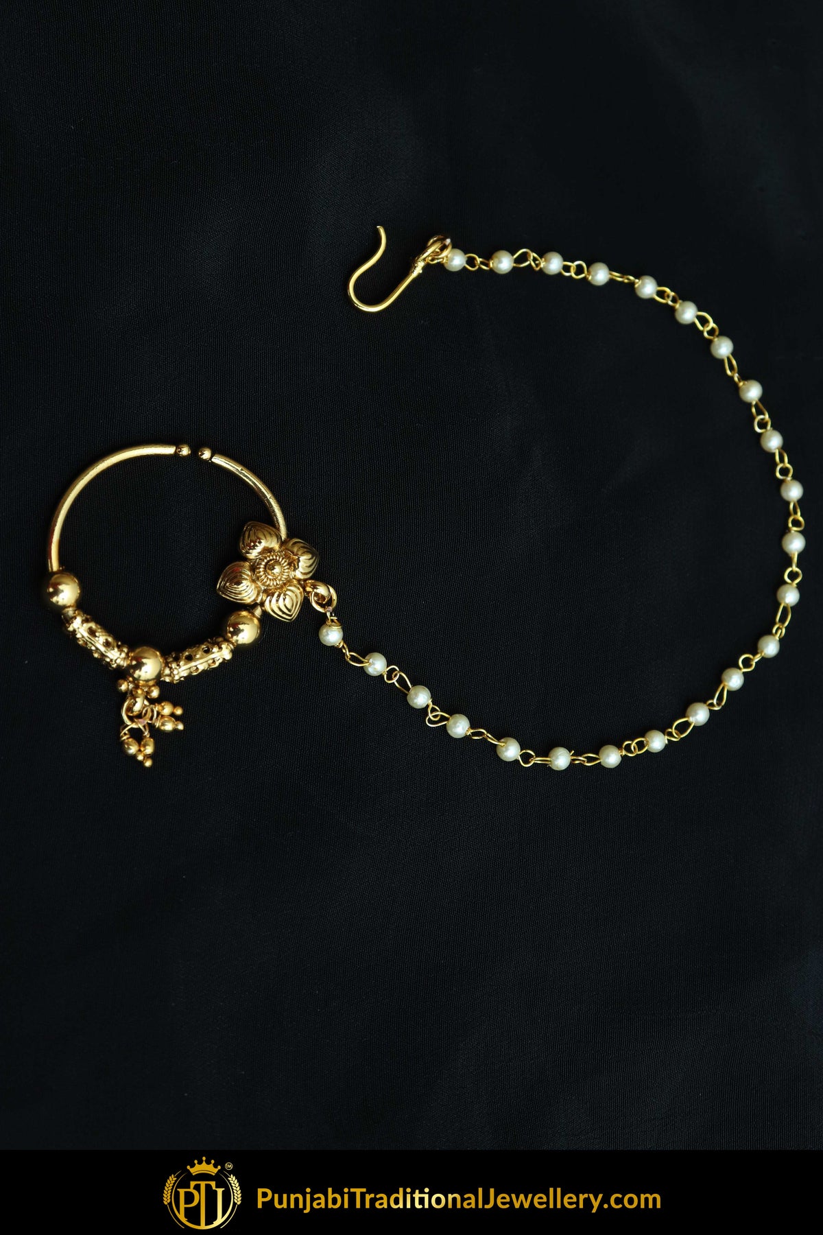 Gold Finished Polki Nath| Punjabi Traditional Jewellery Exclusive