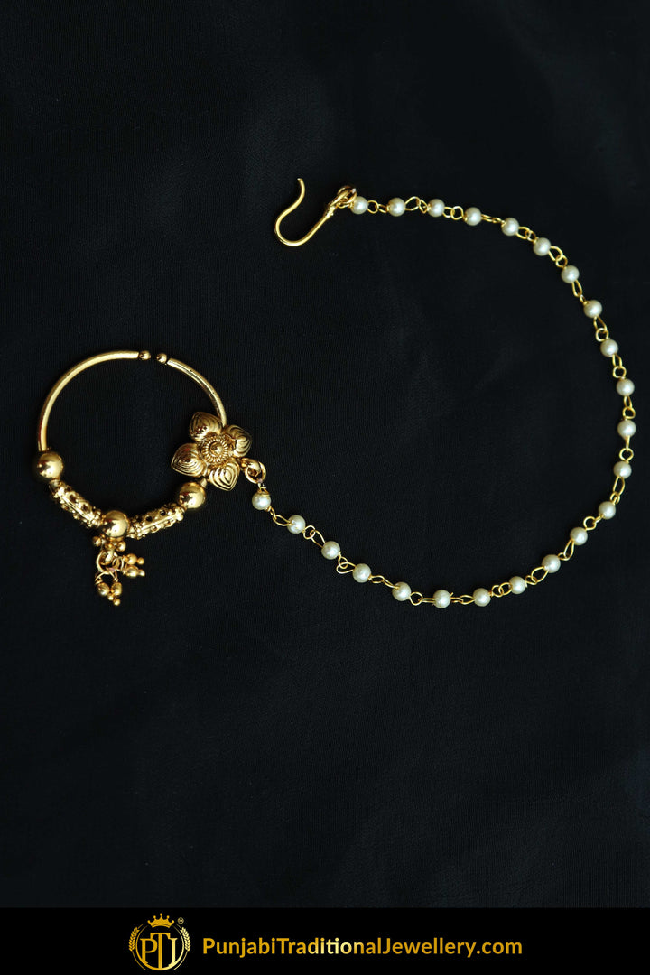 Gold Finished Polki Nath| Punjabi Traditional Jewellery Exclusive