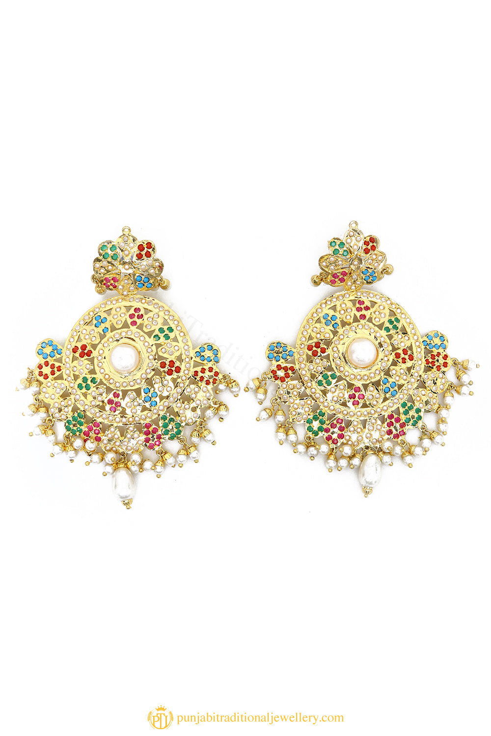 Gold Finished Earrings by PTJ