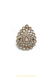 Antique Gold Finished Champagne Stone Ring By PTJ
