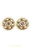 Gold Finished Rubby Kundan Studs By PTJ