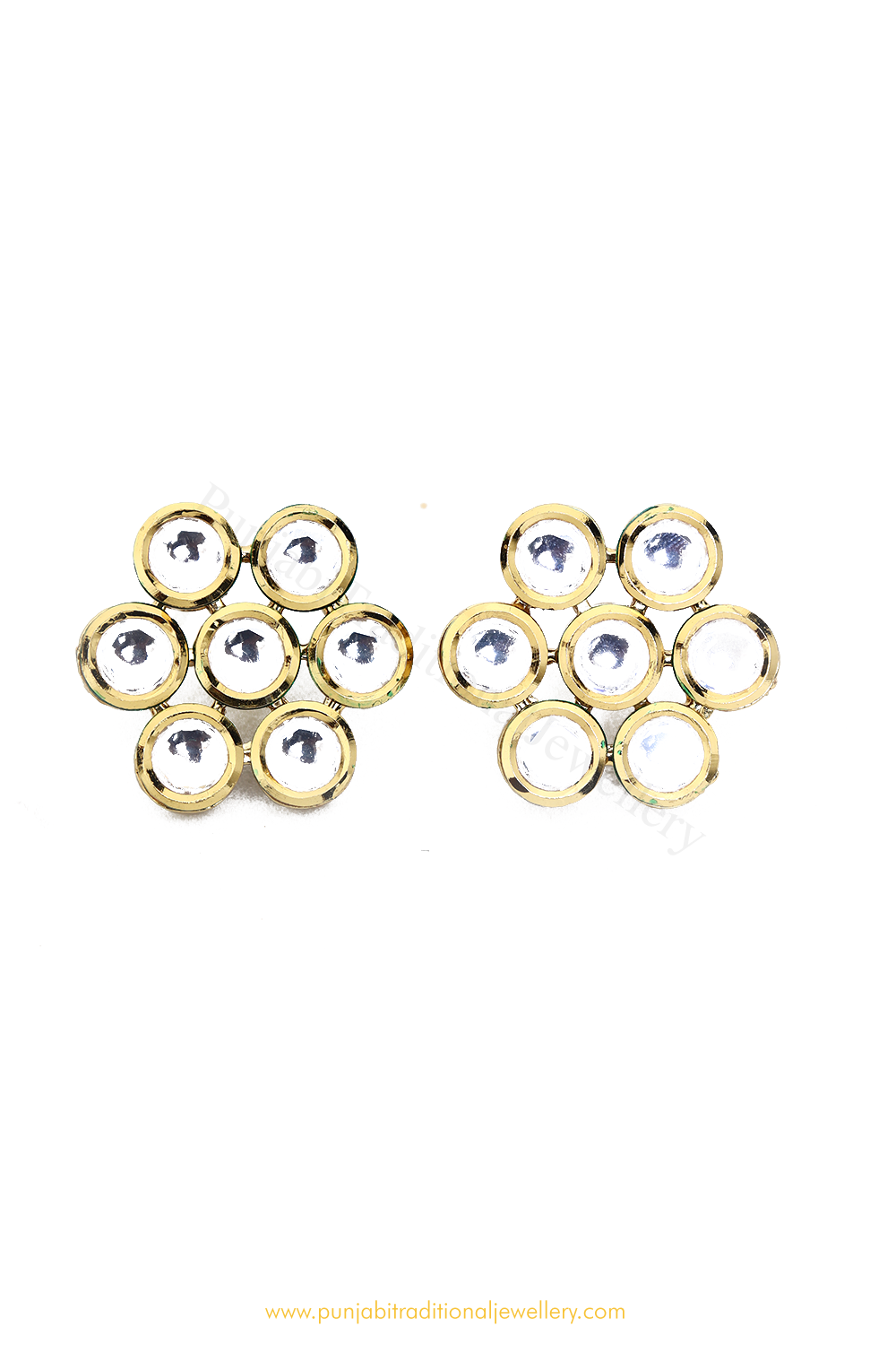 Gold Finished Kundan Kundan Studs By PTJ