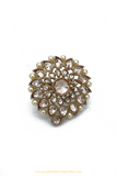 Gold Finished Navratan Kundan Ring By PTJ